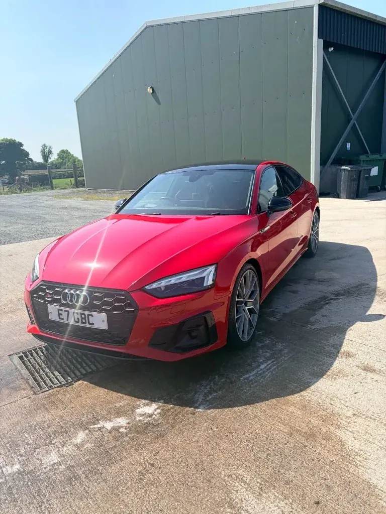 Red Audi RS5 after detailing