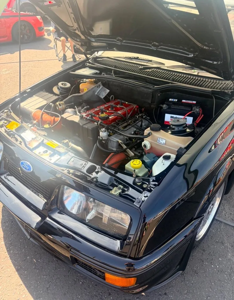 Ford Cosworth engine bay after detailing
