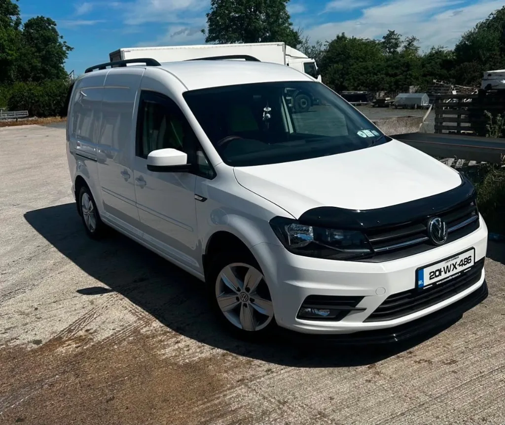 White Volkswagen Caddy after detailing
